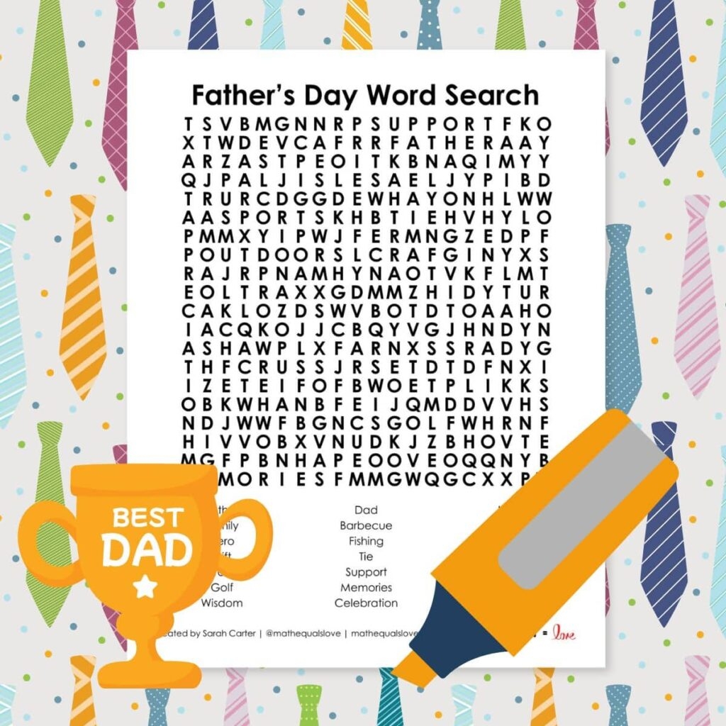 Free Printable Father s Day Activities And Puzzles PDF 