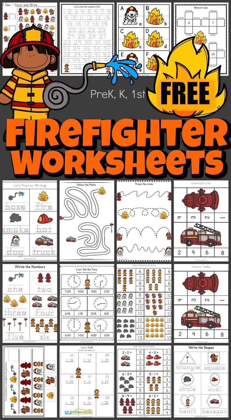 Free Printable Firefighter Worksheets For Kids