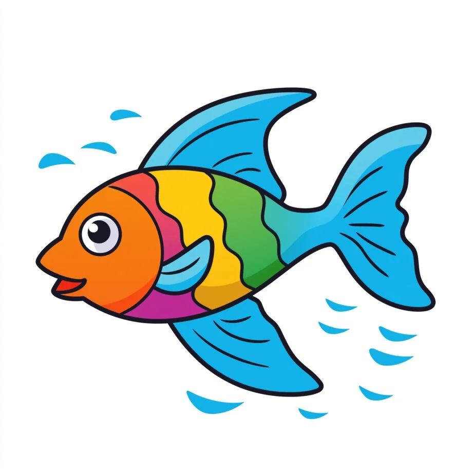 Free Printable Colored Fish Template