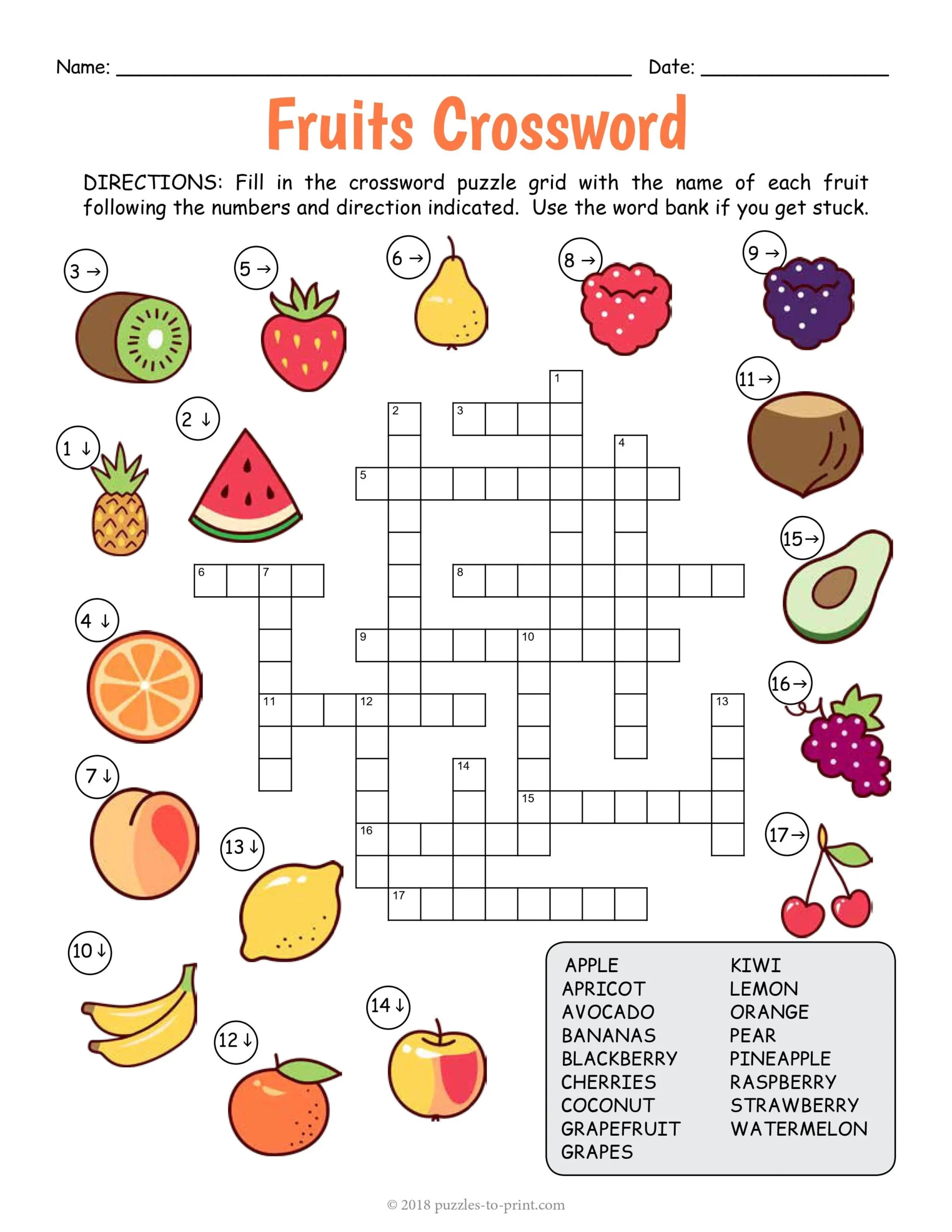 Crossword Puzzles Esl Printable