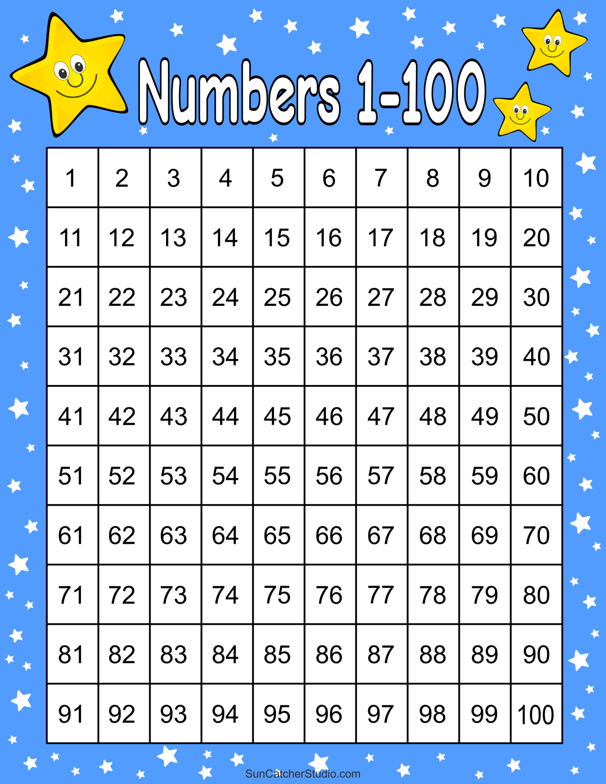Free Printables Numbers 1-100