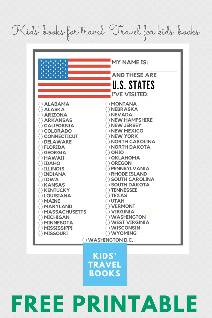FREE PRINTABLE Keep Track Of Places Visited And Read About In The US