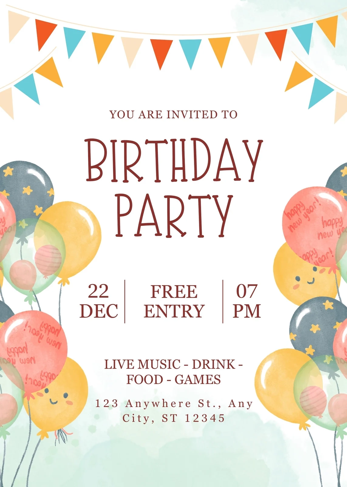 Free Printable Kids Birthday Invitation Templates Canva