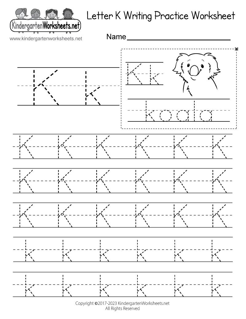 Free Printable Letter K Worksheets