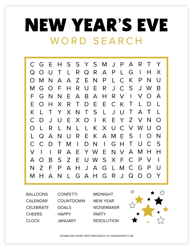 New Years Printable Puzzles