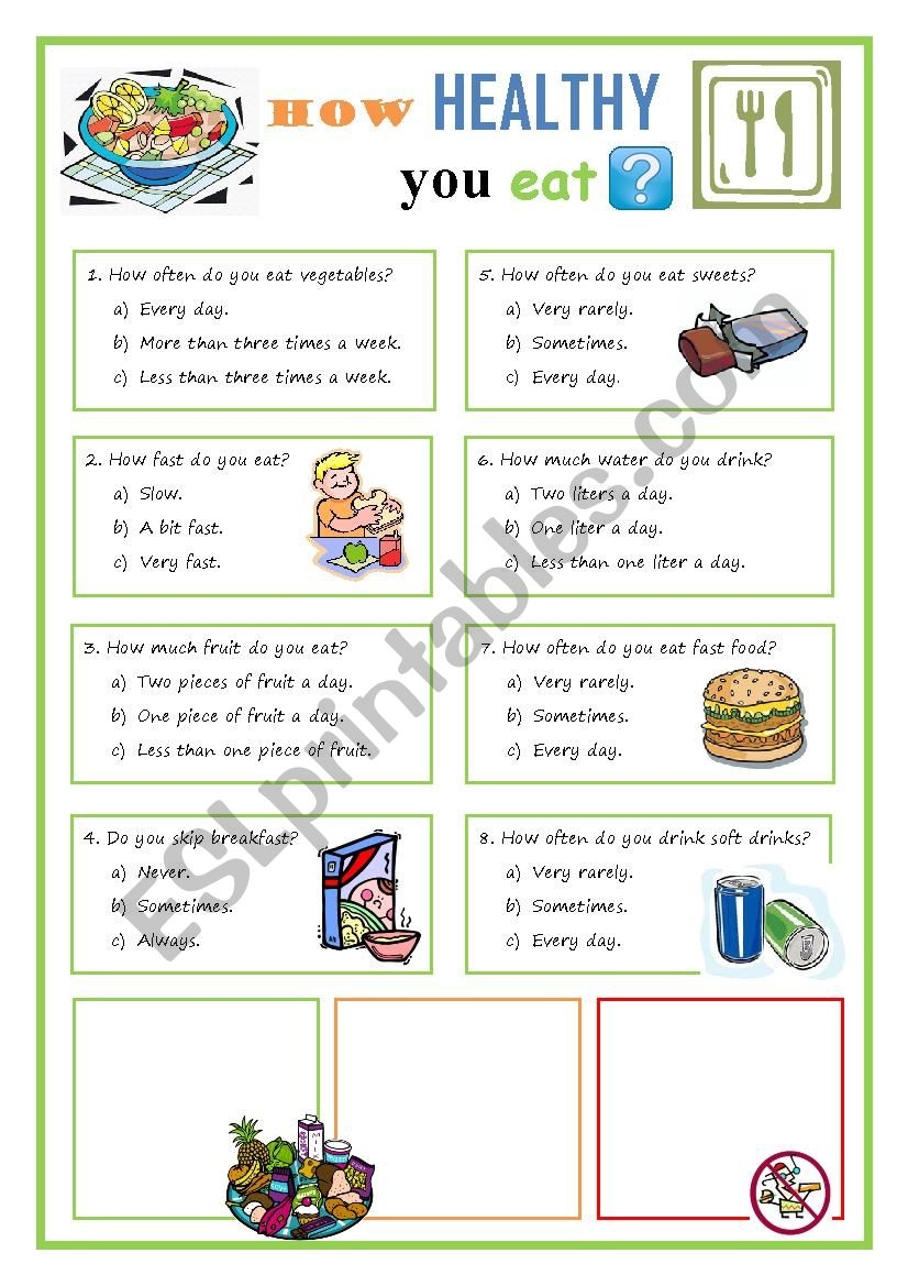 Free Printable Healthy Eating Quiz
