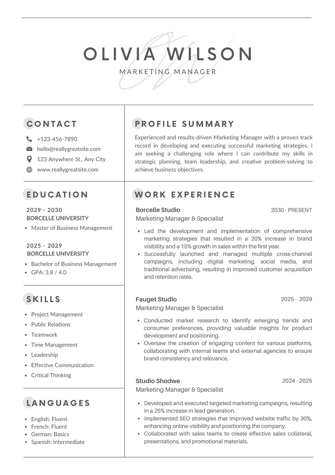 Printable Resume Worksheet For Adults