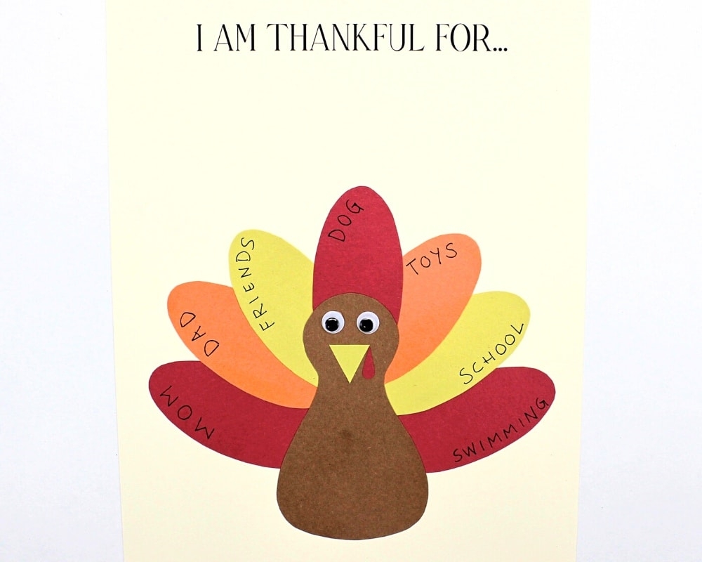 Printable Thankful Turkey Craft Template