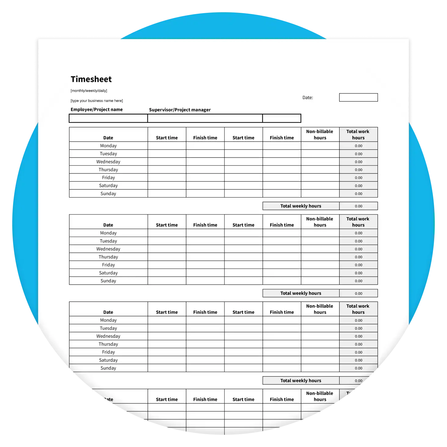 Free Printable Timesheet Template For Small Businesses Xero ID