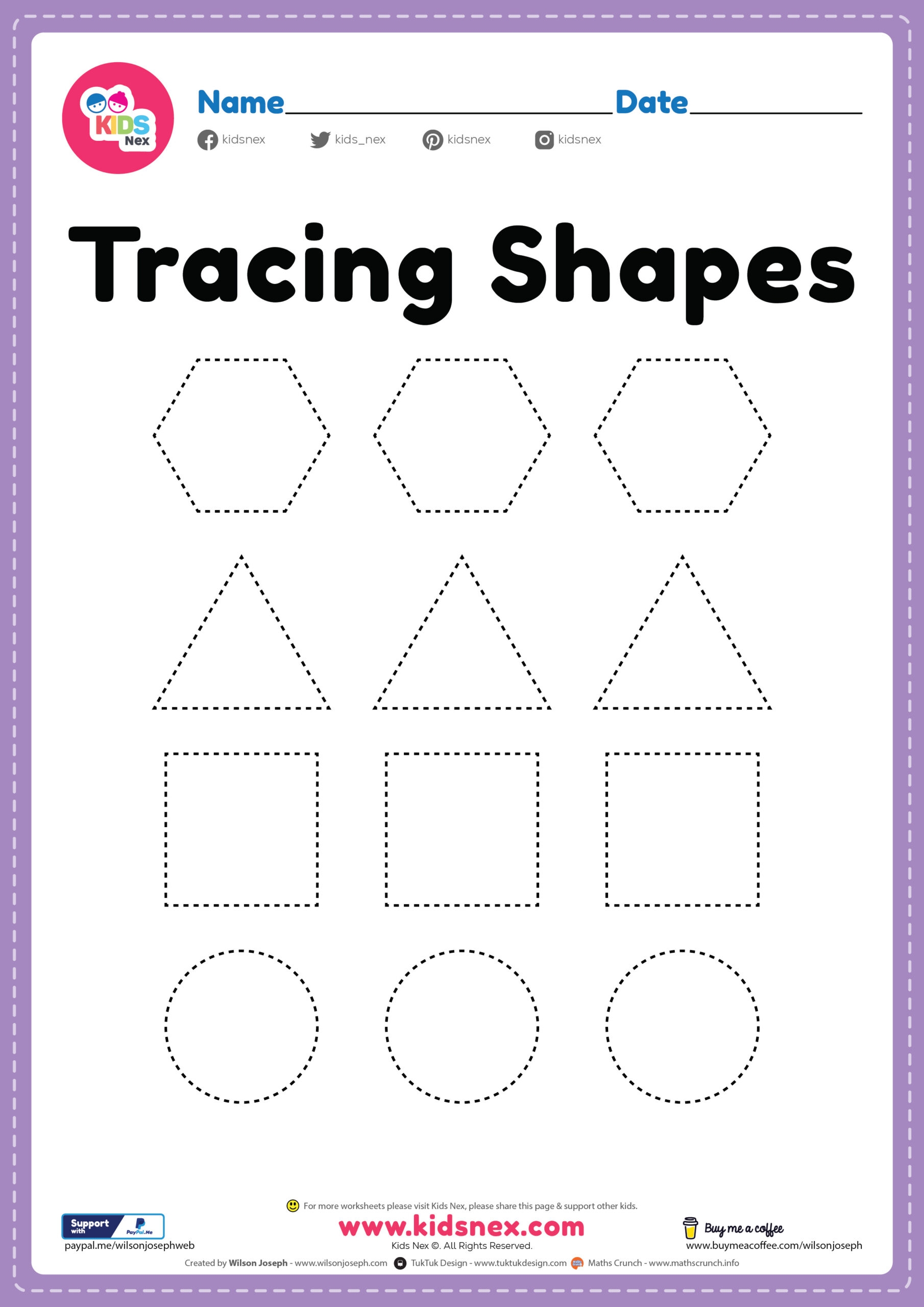 Preschool Worksheets Free Printable Tracing