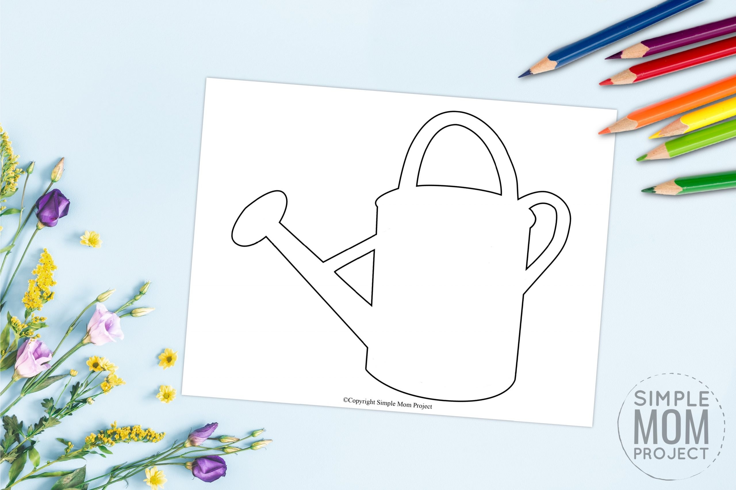 Free Printable Watering Can Template