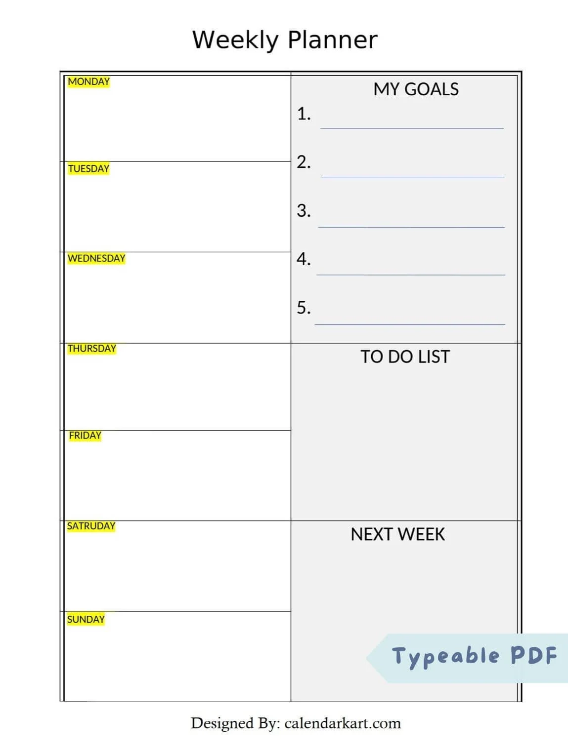 Printable Agenda Template