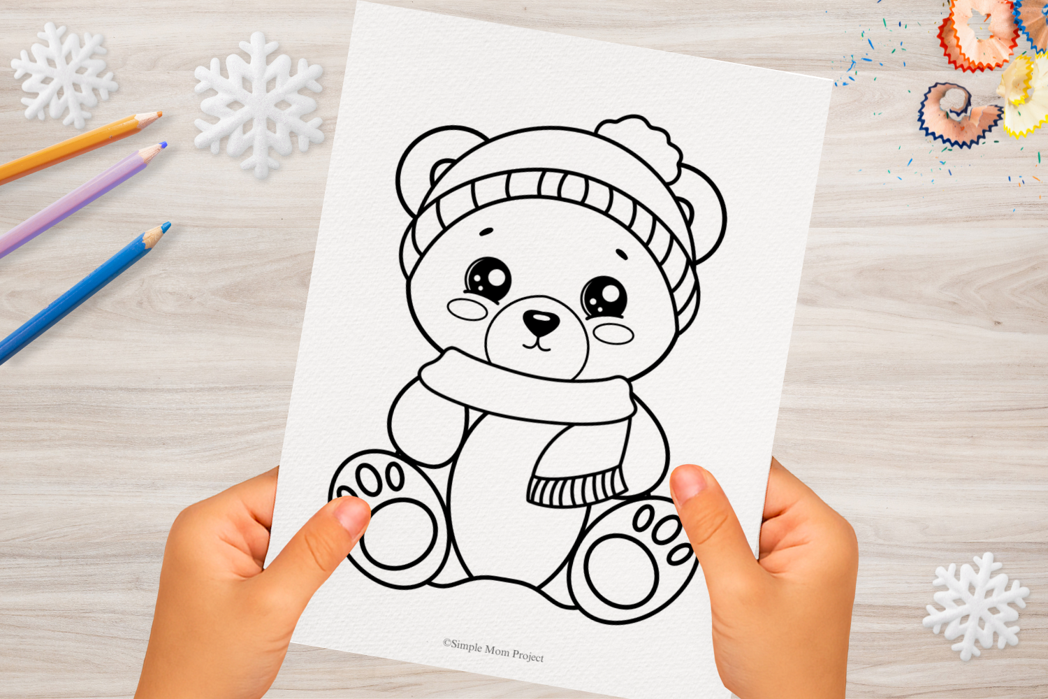 Free Printable Winter Teddy Bear Template For Kids Simple Mom 