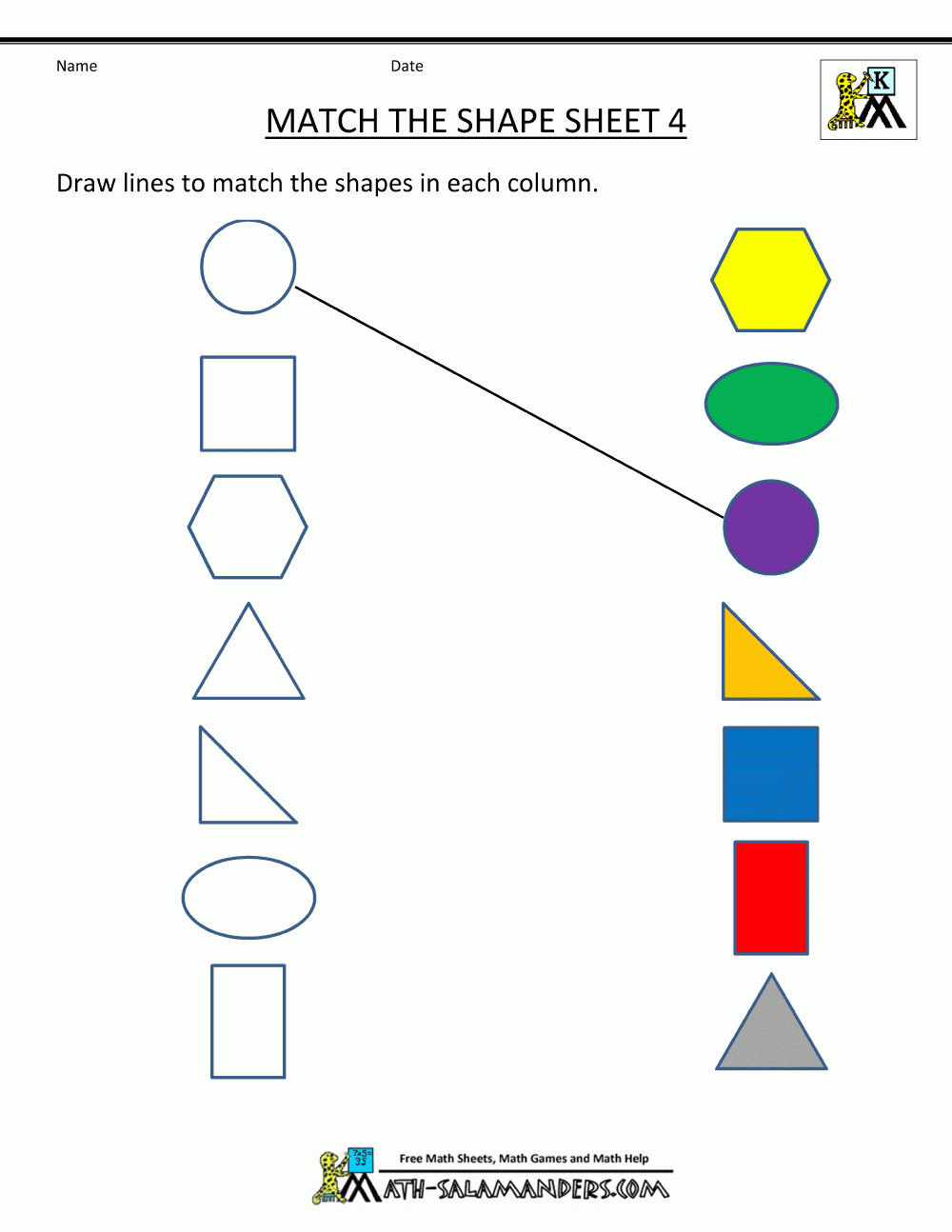 Printable Shapes Worksheets Kindergarten