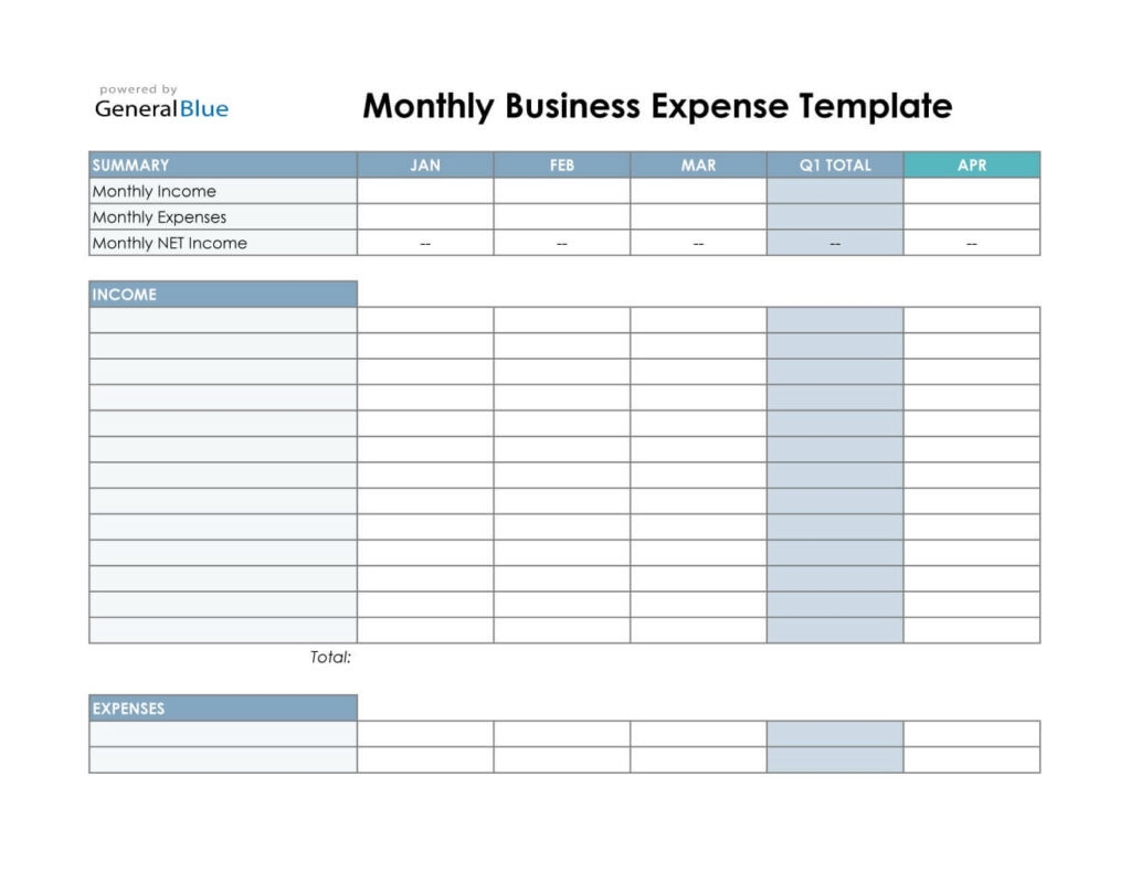 Forms For Keeping Track Of Expenses