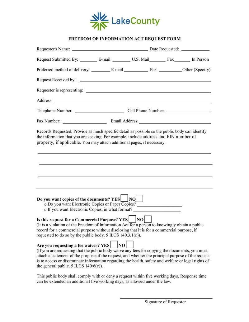 Printable Foia Request Form