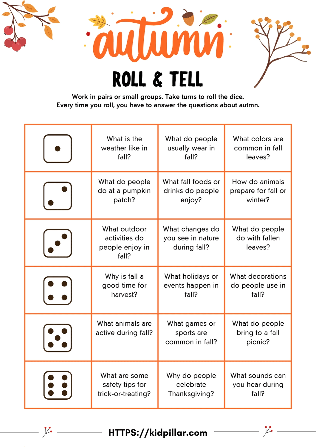 Fun Fall Activities For Kids With Free Printable