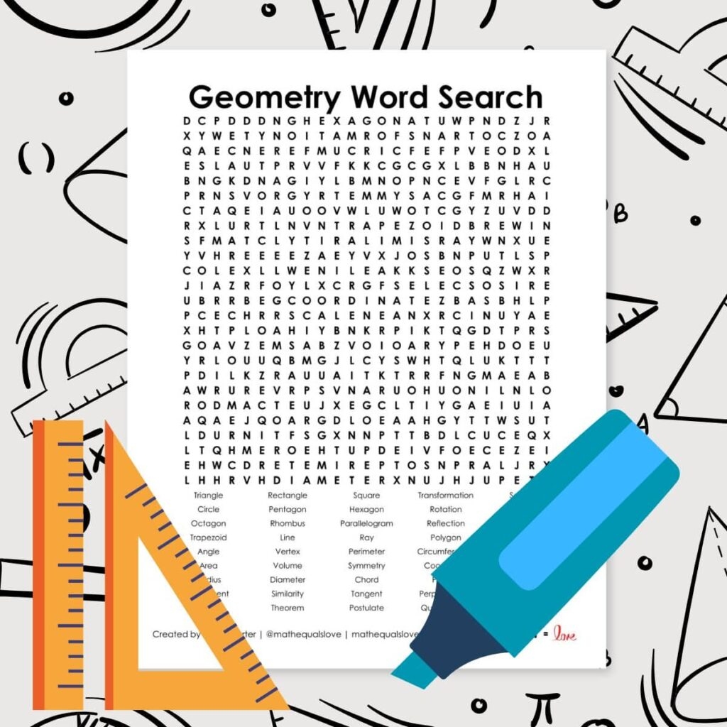 Free Printable Math Word Search Puzzles