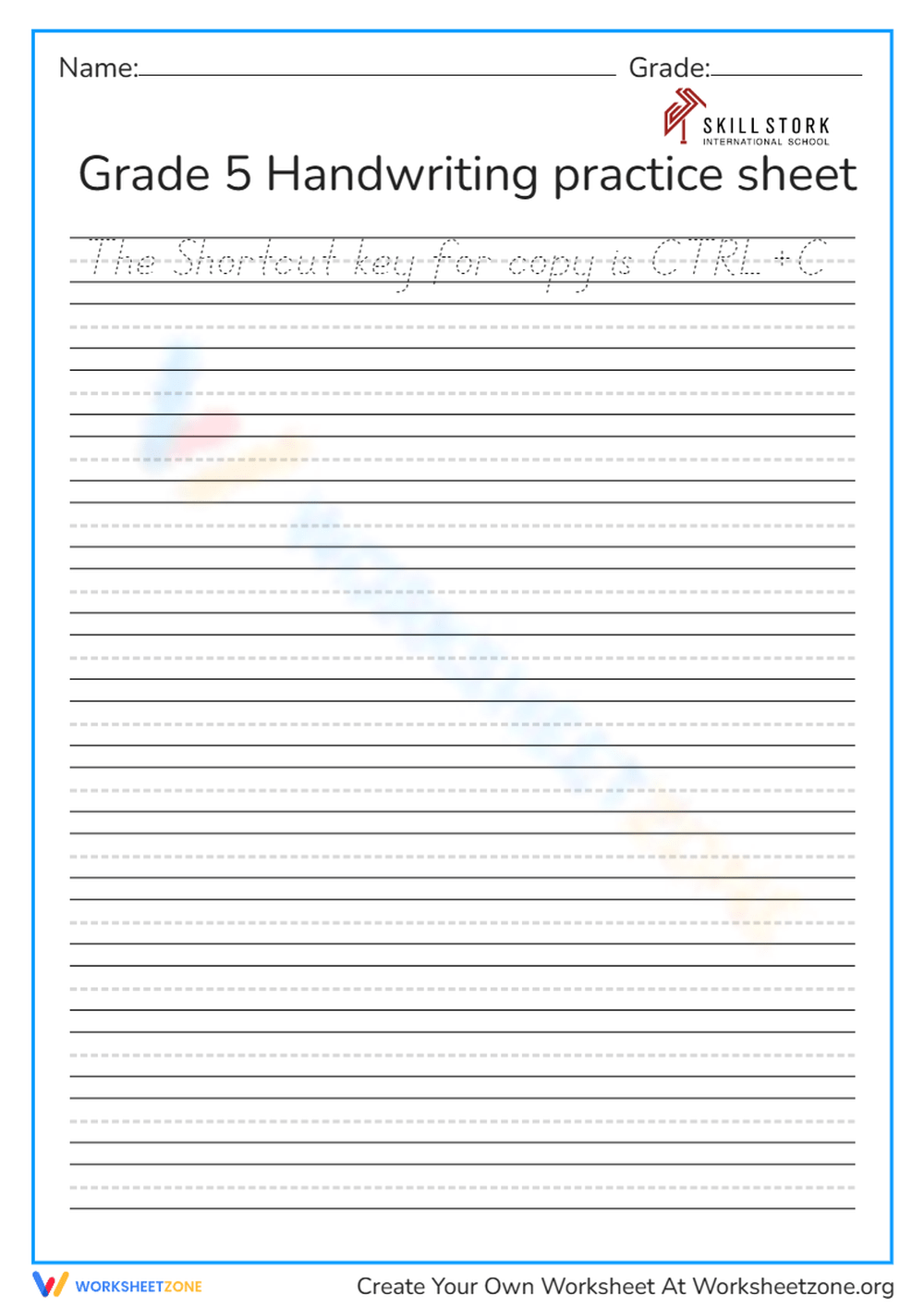 Grade 5 Handwriting Worksheets amp Printable