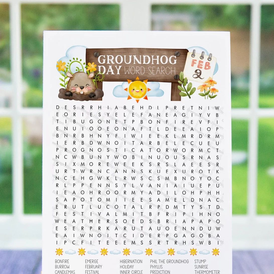 Groundhog Day Word Search Printable