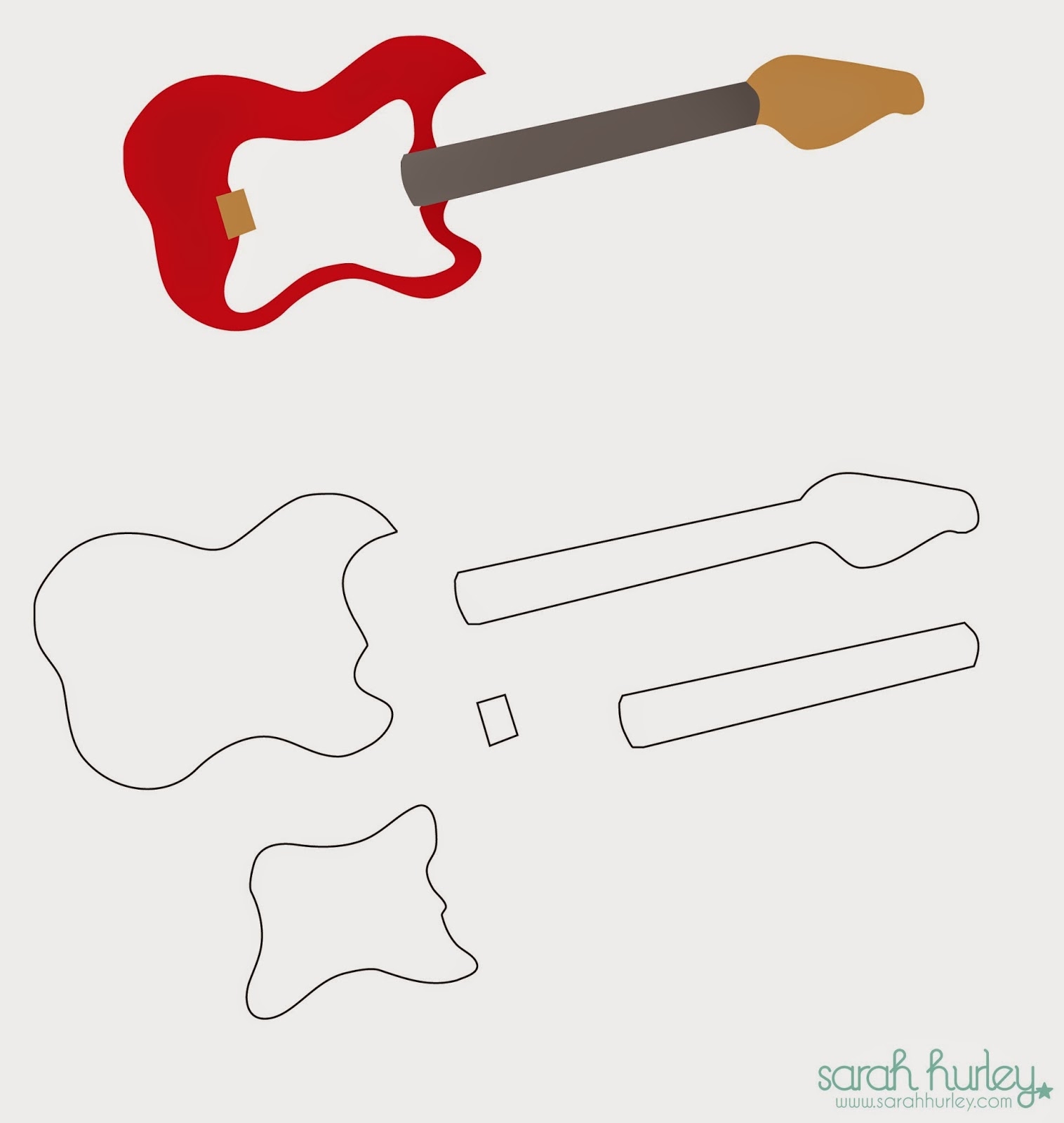 Guitar Cake Template Free Printable