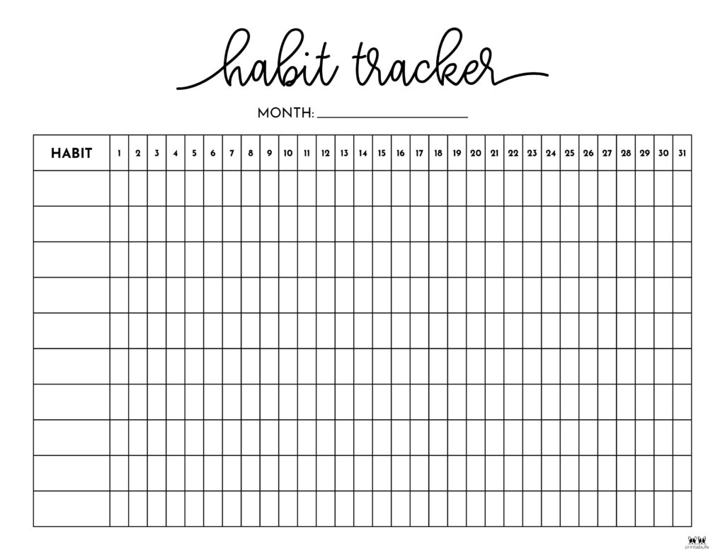 Printable Habit Tracker Template