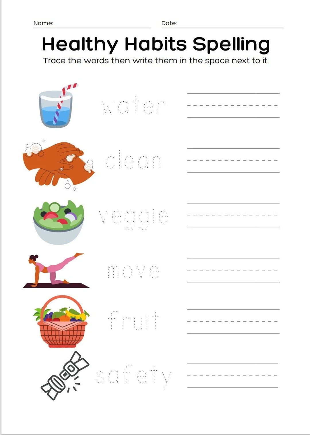 Printable Healthy Habits Worksheets