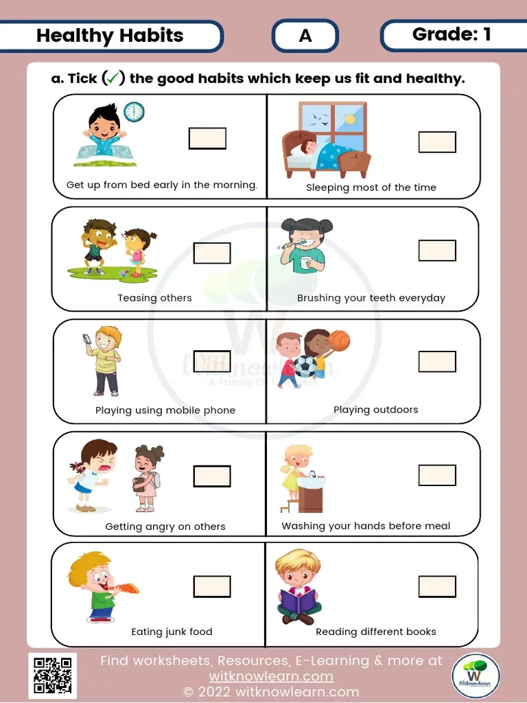 Healthy Habits Worksheets PDF Good Habits Worksheet 0 2022 08 08 