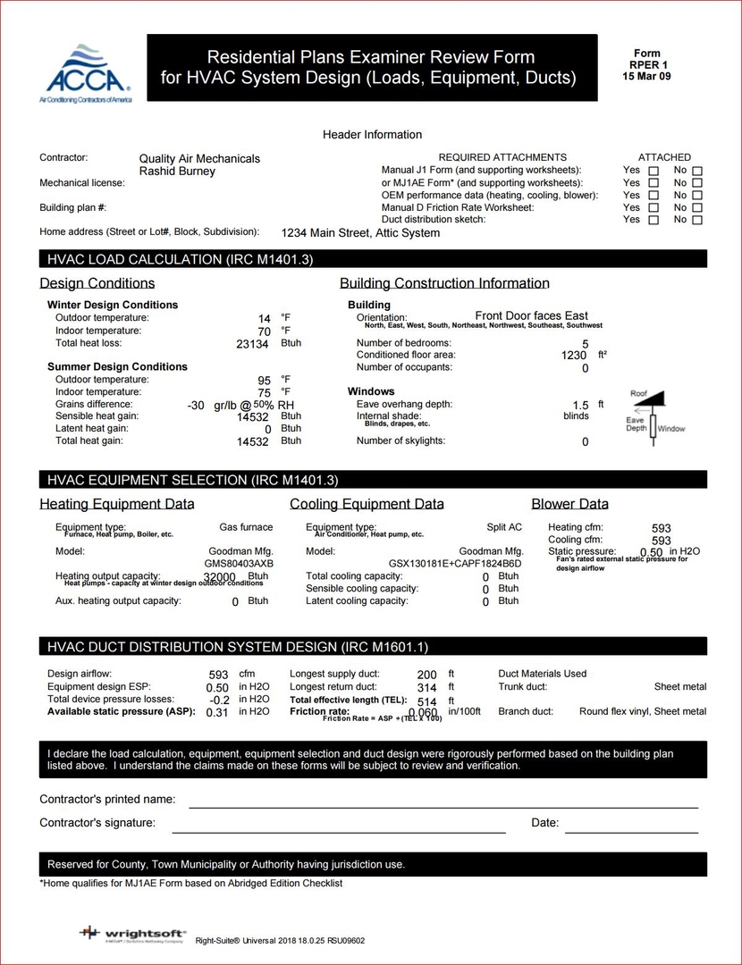 Manual J Form For Hvac