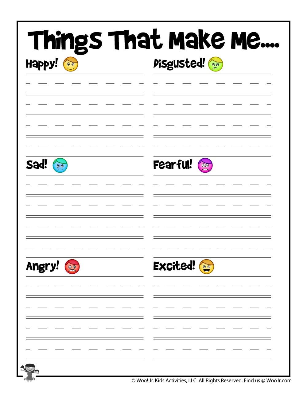 Free Printable Emotions Worksheet For Kids