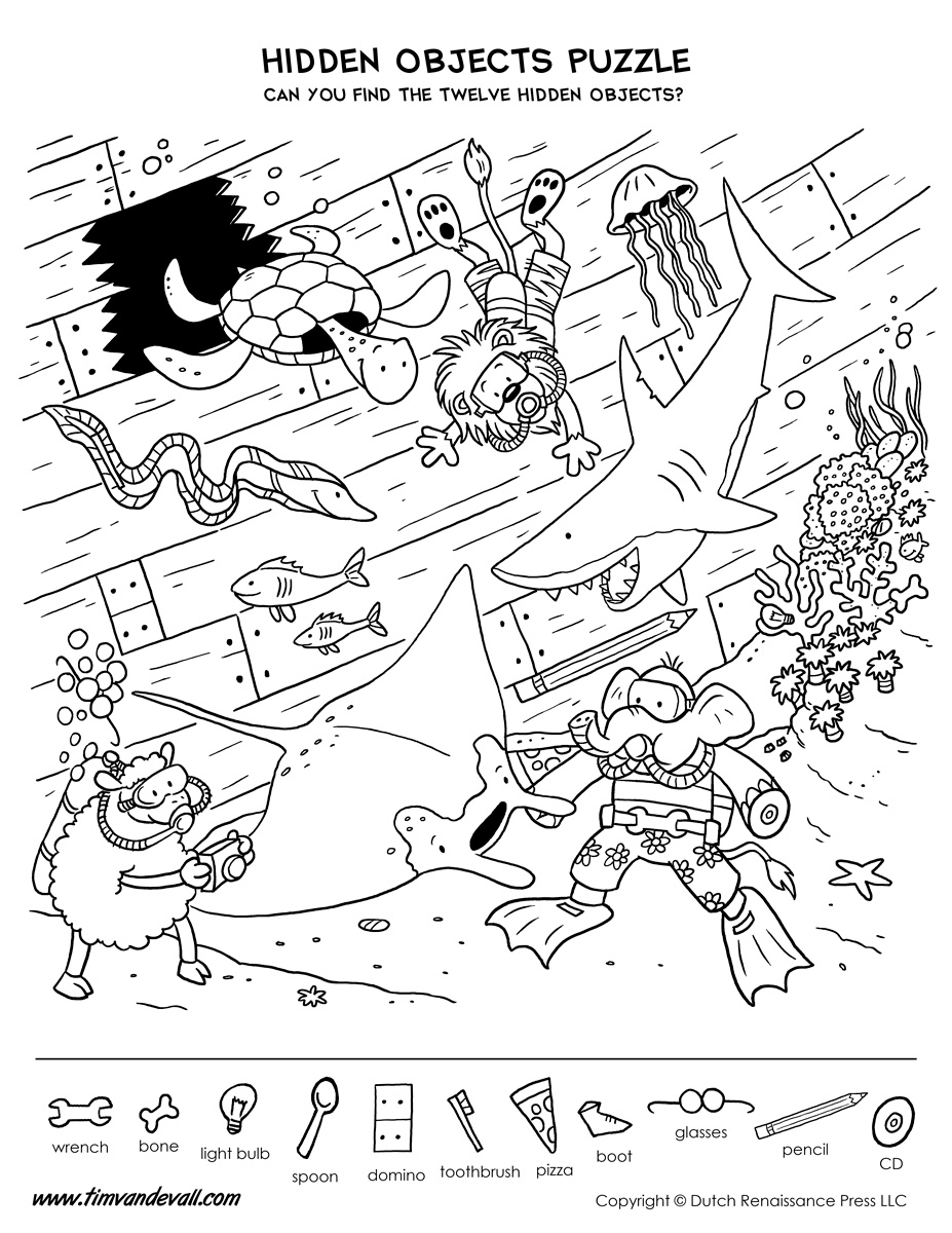 Hidden Puzzle Pictures Printable