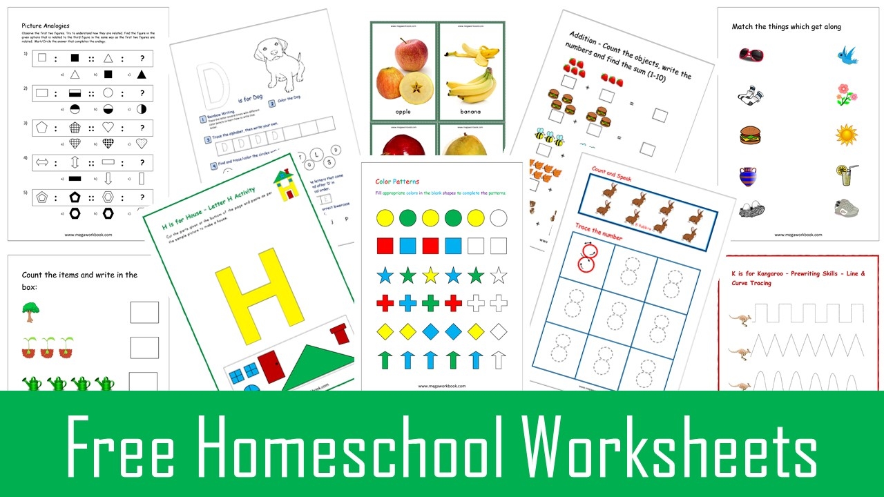 Free Printable Homeschool Worksheets