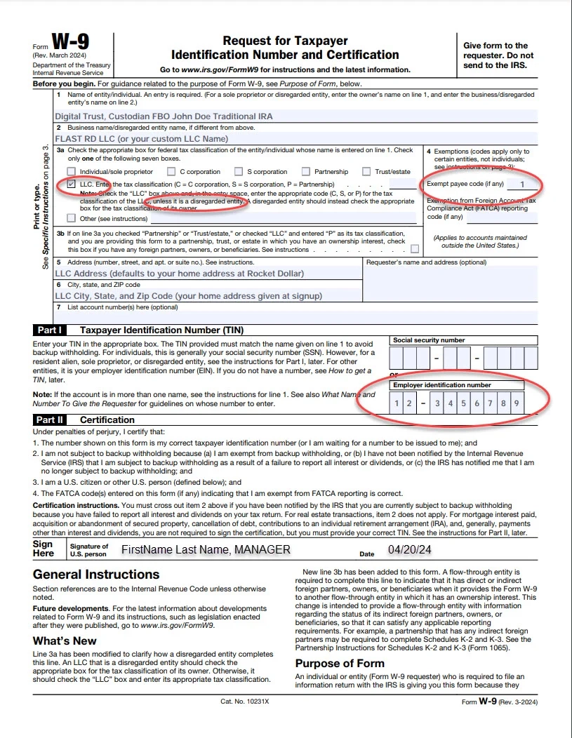 W9 Form 2024 Printable Irs