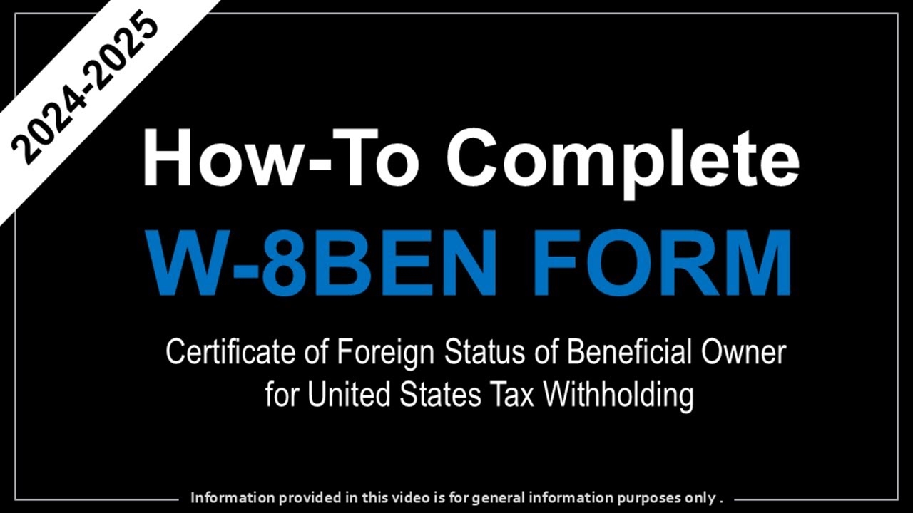 W8 Ben E Form 2025