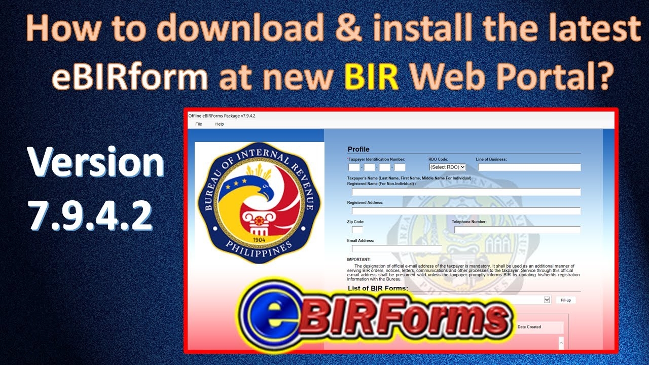 How To Download amp Install The Latest EBIRform Offline Package At New BIR WEB PORTAL 