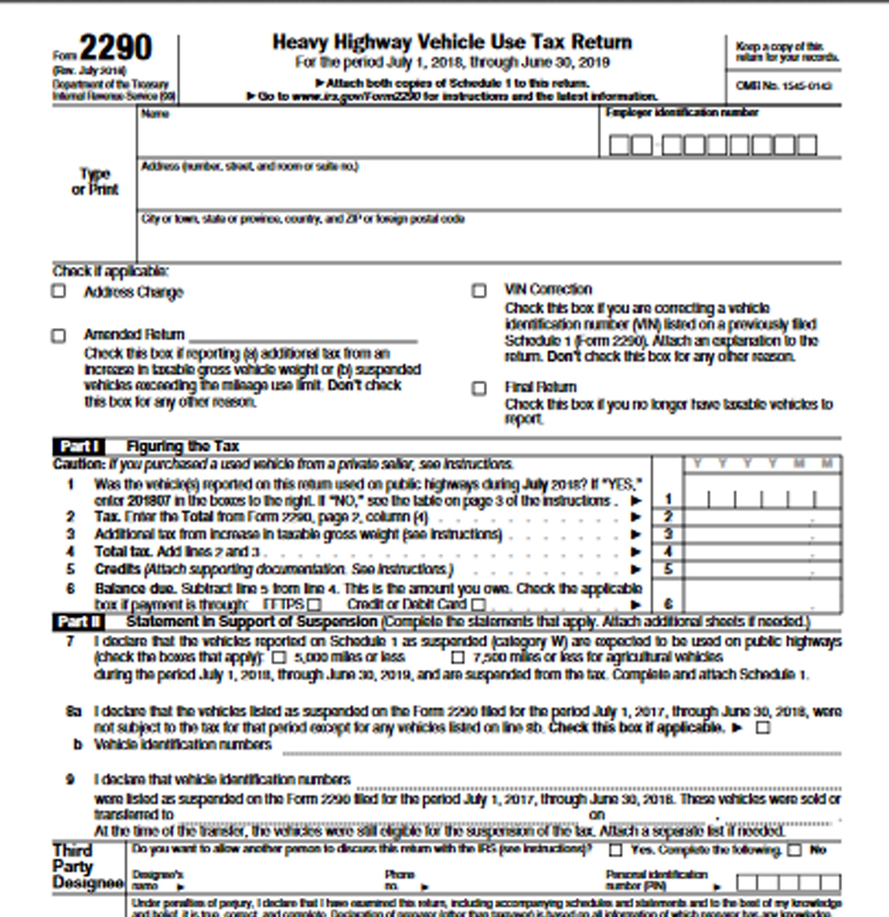 Irs Form 2290 Schedule 1