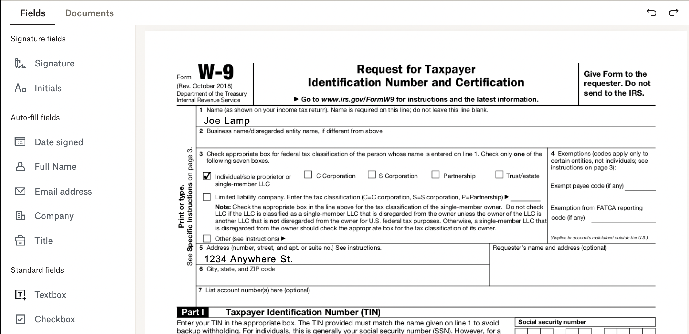 W9 Form Help