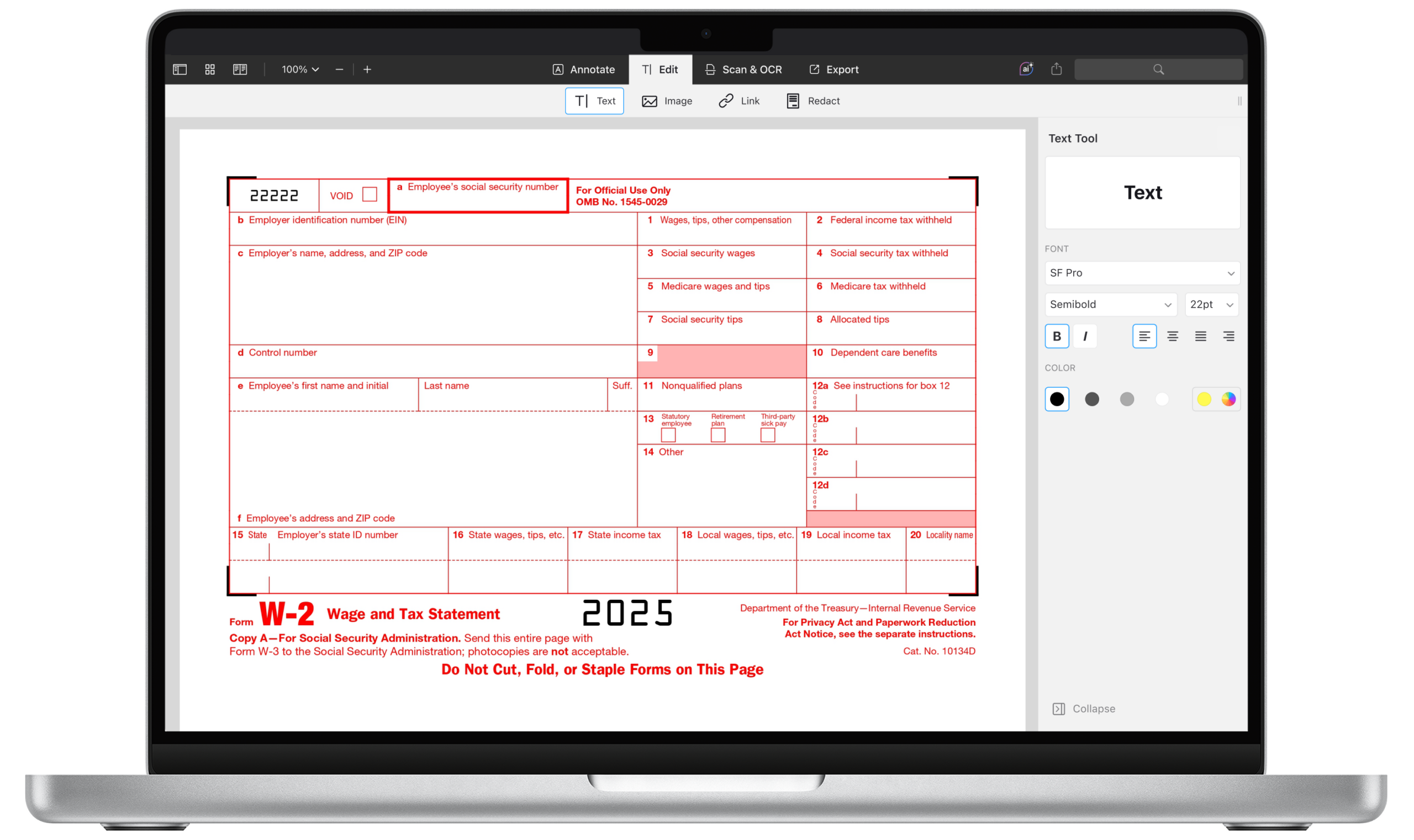 W2 2025 Form Pdf