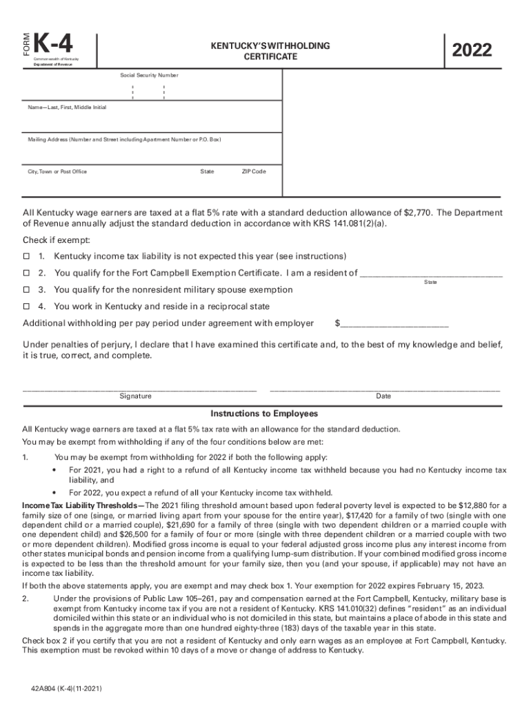 How To Fill Out K 4 Form Kentucky Fill Out amp Sign Online DocHub