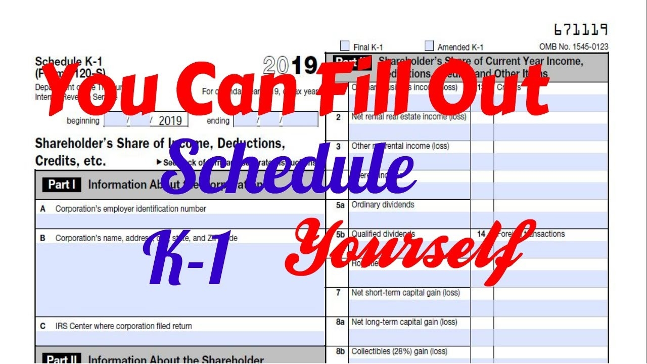 Irs Form K 1 1120s