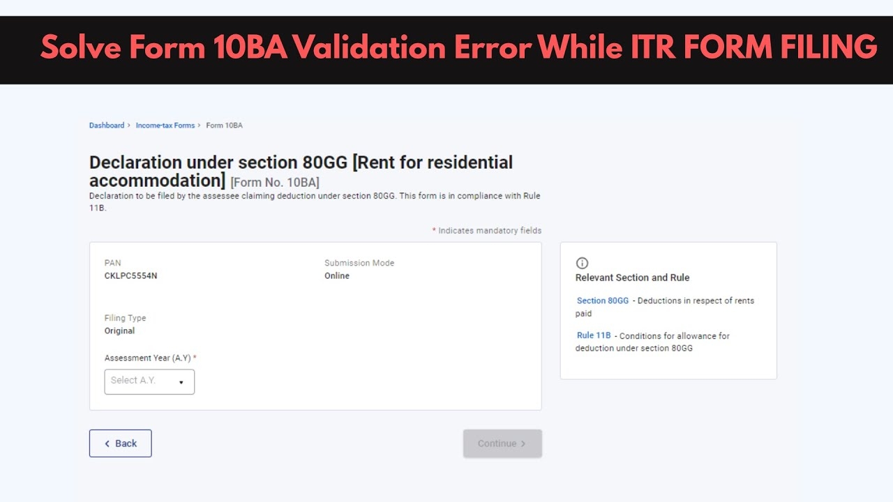 Form 10ba Filed For Ay 2025-26