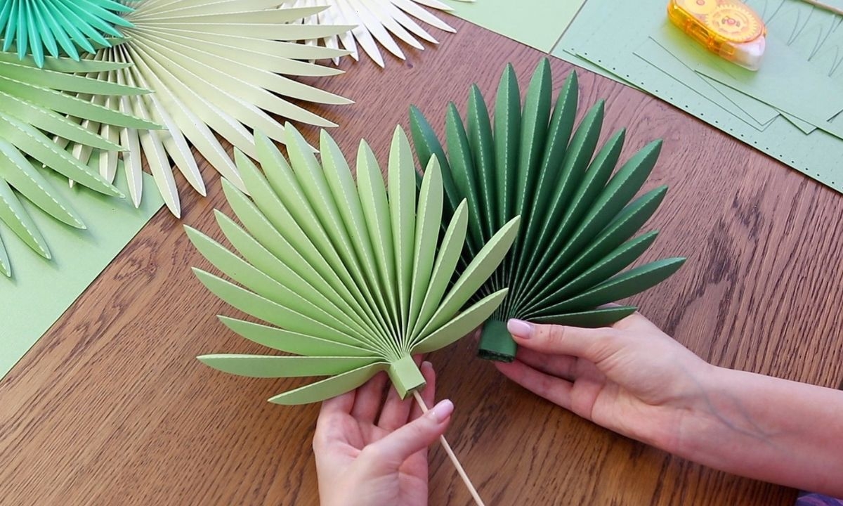 How To Make Paper Palm Leaves DIY FREE Template FancyBloom 