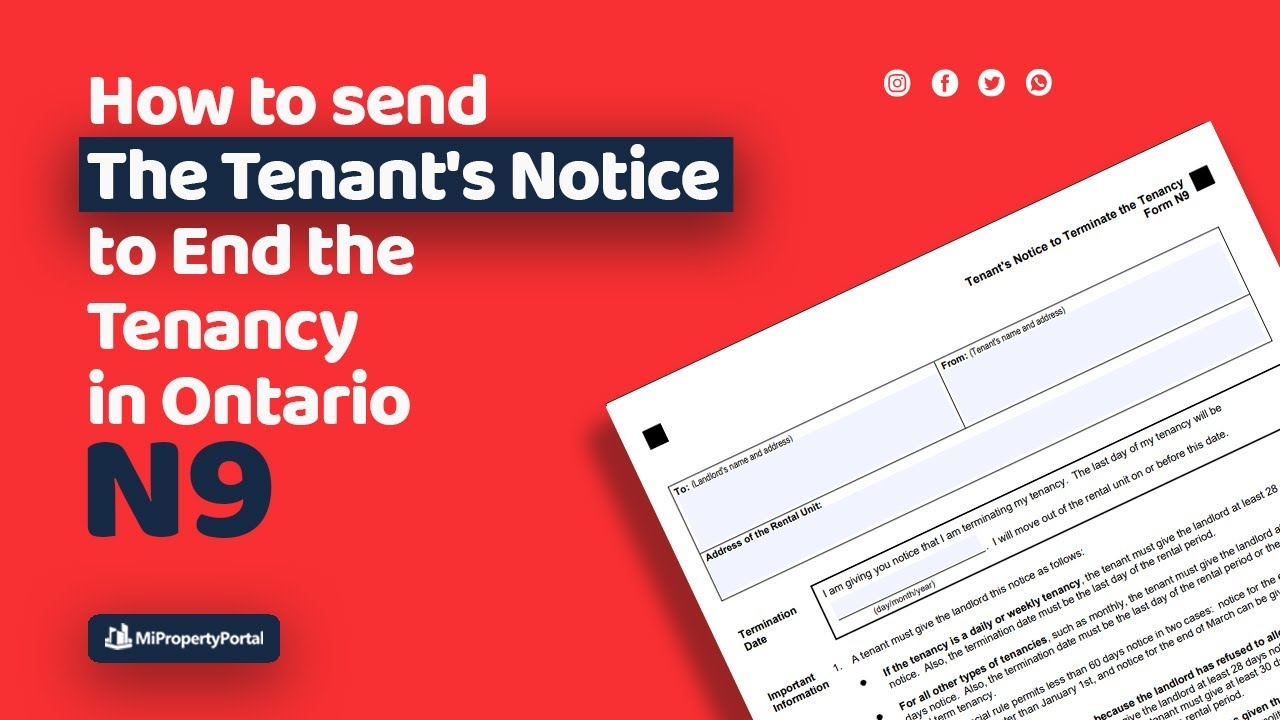 How To Send The Tenant s Notice To End The Tenancy LTB Form N9