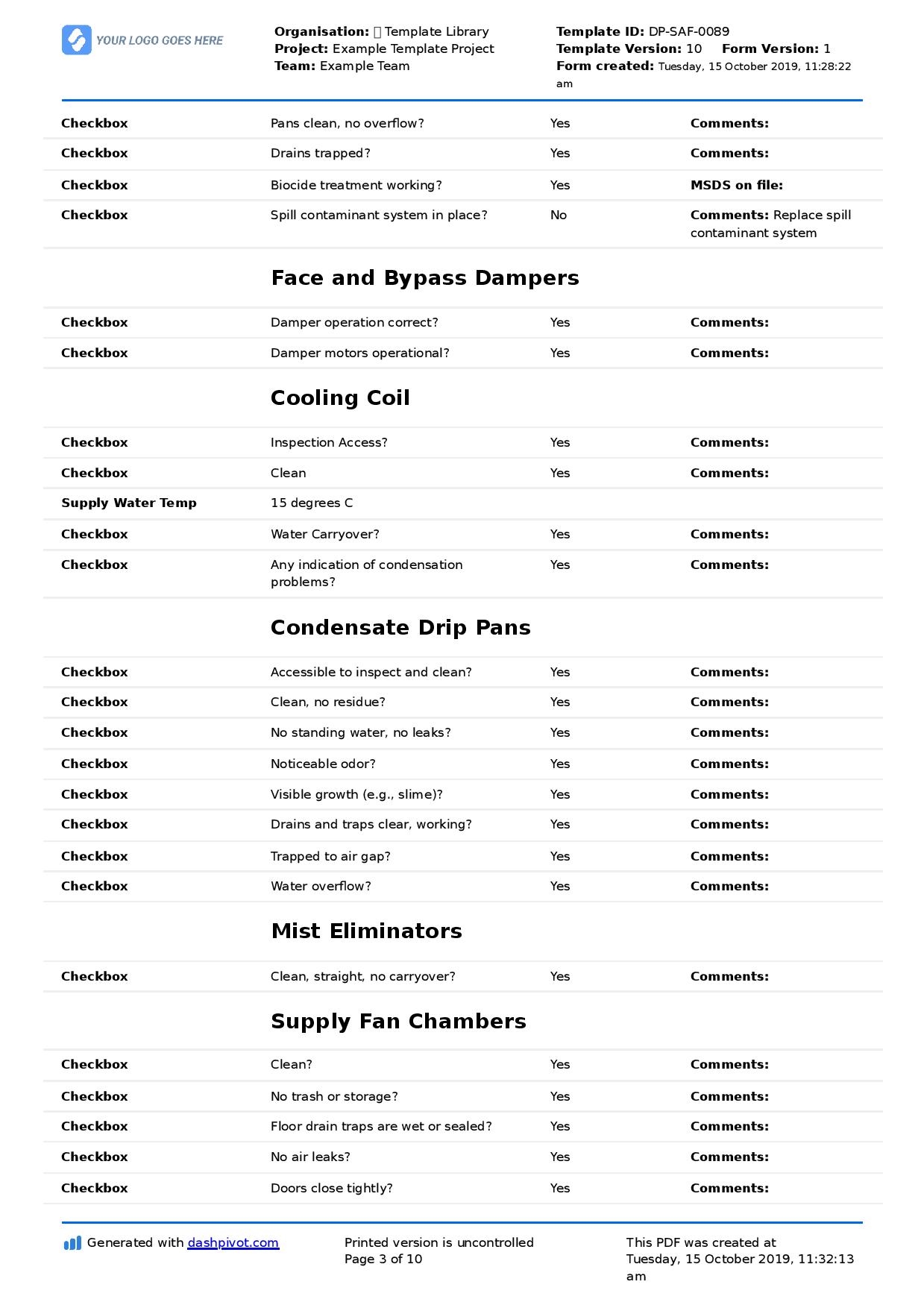 HVAC Inspection Checklist Template Better Than Excel Or PDF