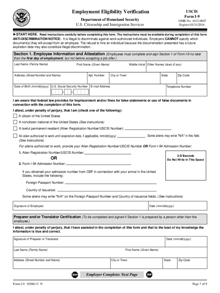 I 9 Form Fillable Fill Online Printable Fillable Blank 