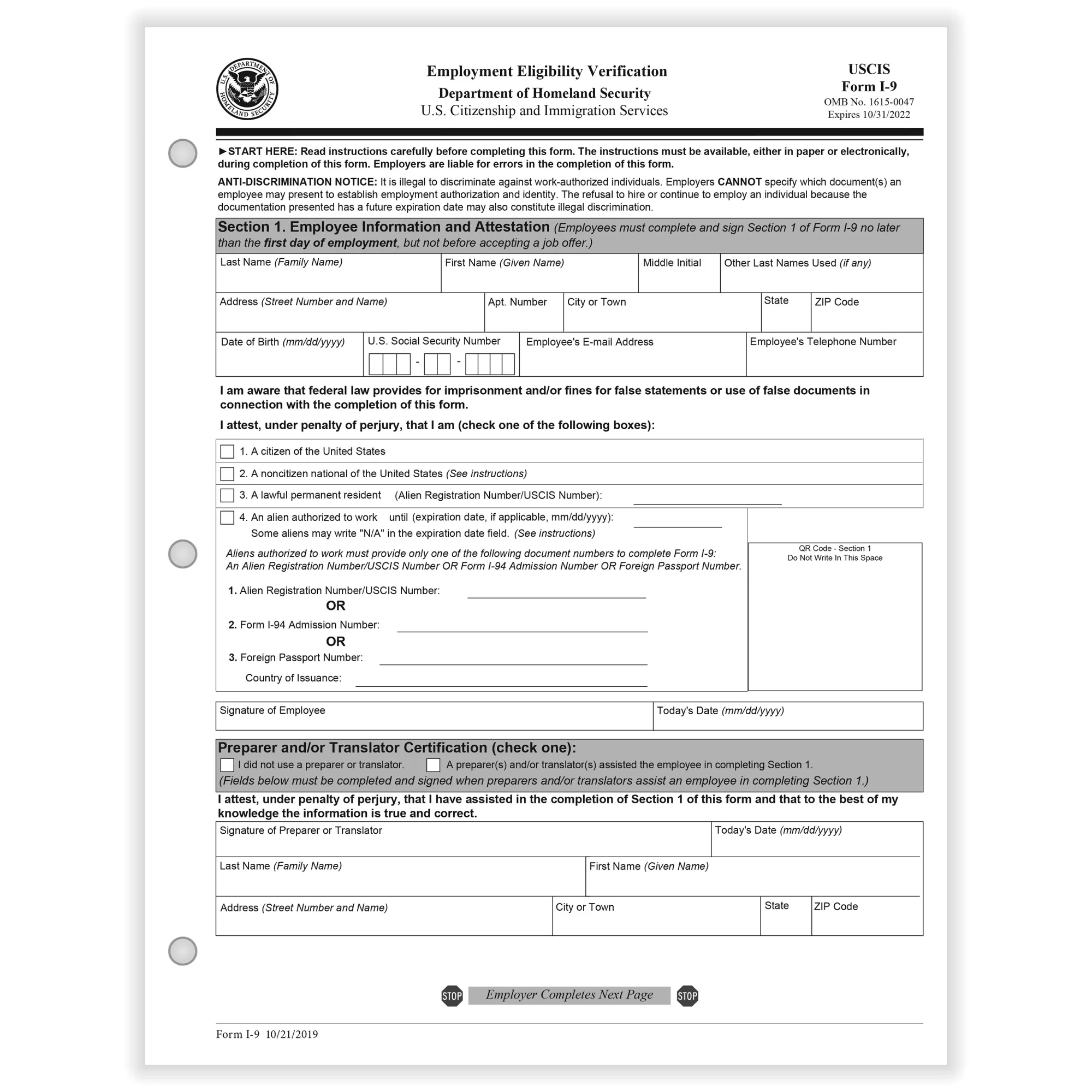 I 9 Form Pdf Download