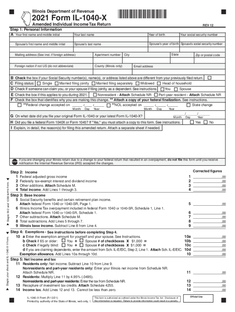 Il 1040x Mailing Address Fill Out amp Sign Online DocHub