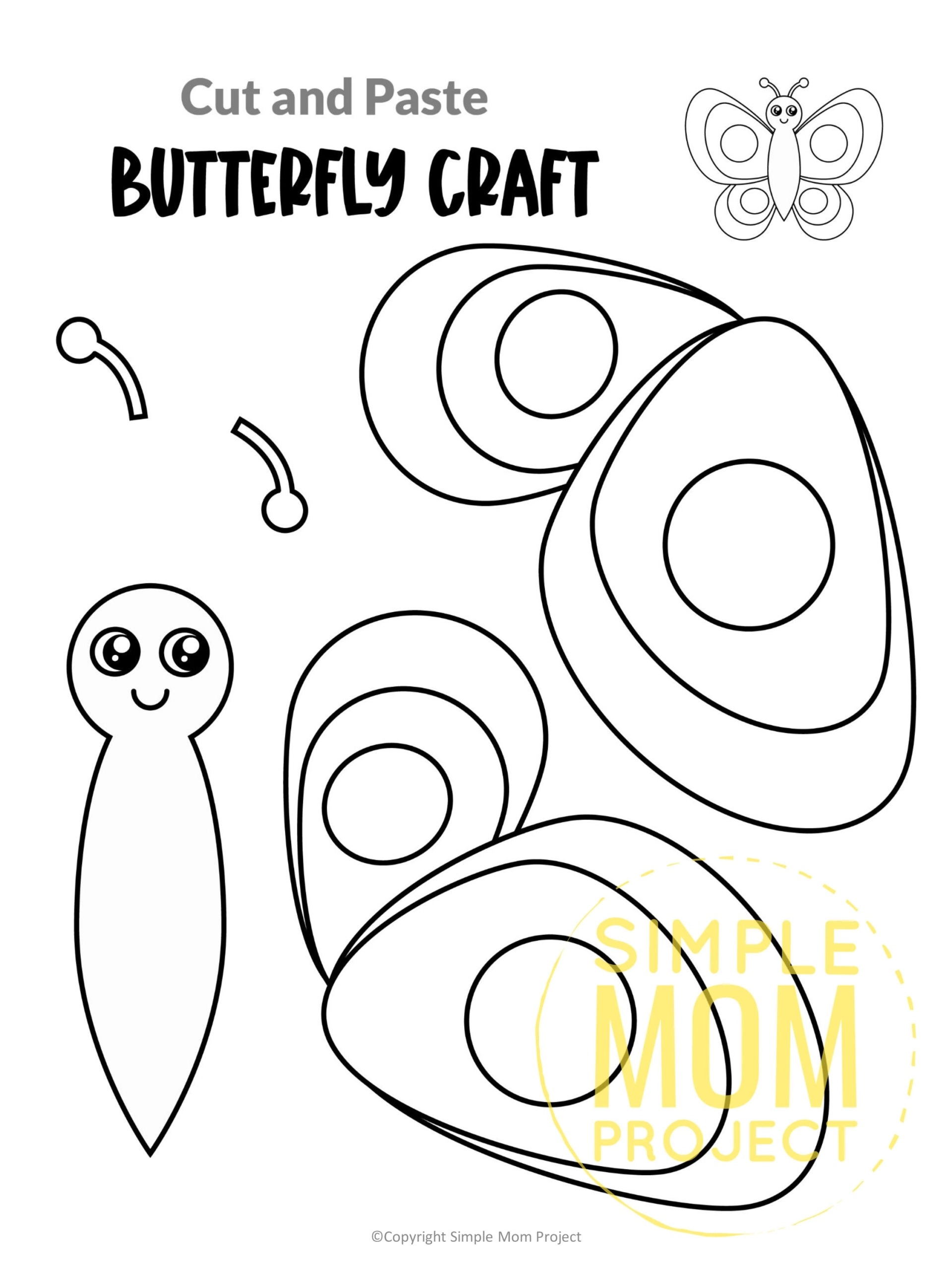 Insect amp Bug Crafts Mega Bundle 24 Printable Cut amp Paste Templates Color Black amp White 