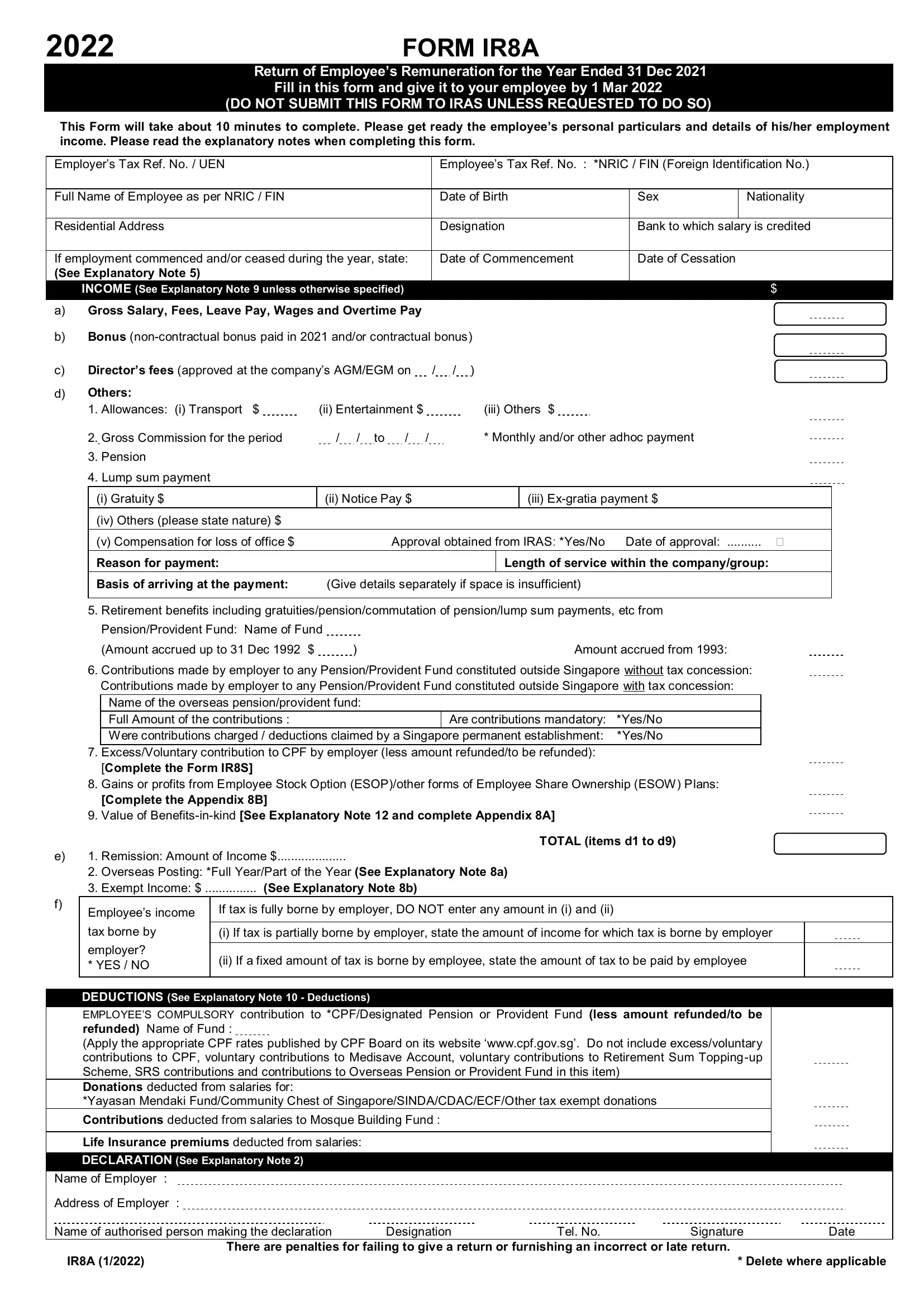 Iras Ir8a Form 2025