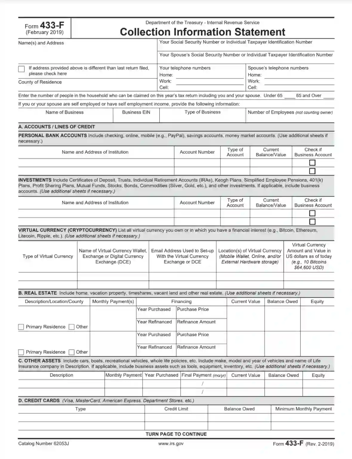 Irs Form 433-D Pdf